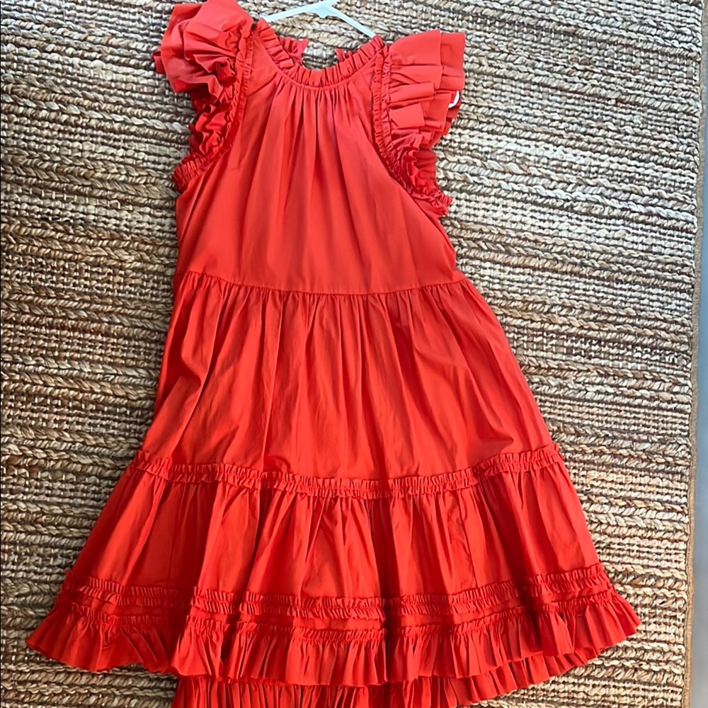 Ruffled Coral Kids Dress